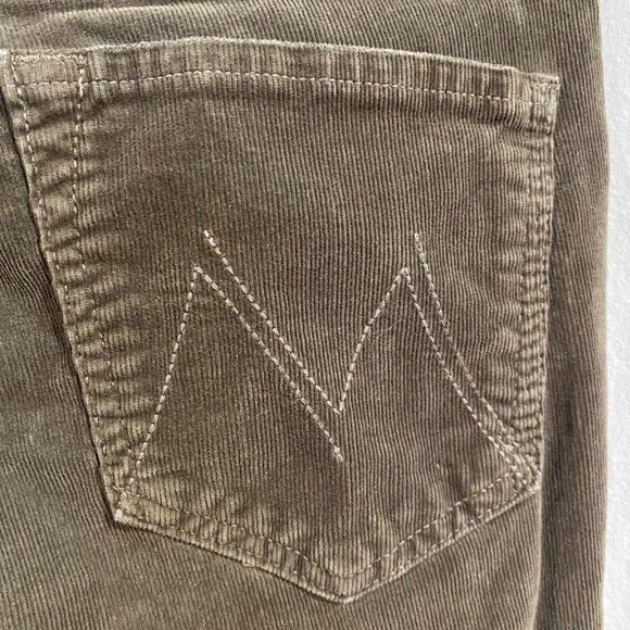 Mother High Waisted Looker Ankle Chew Corduroy Jeans in Taupe Size 26 - Picture 5 of 15